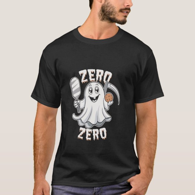 Zero Zero Ghostly Fun Pickleball Lover's Delight T-Shirt (Front)