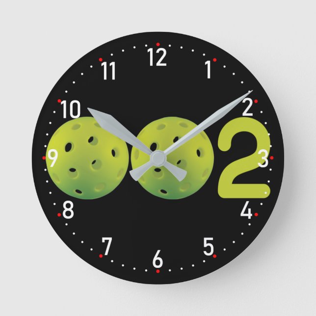 Zero Zero Two - pickleball score Round Clock (Front)
