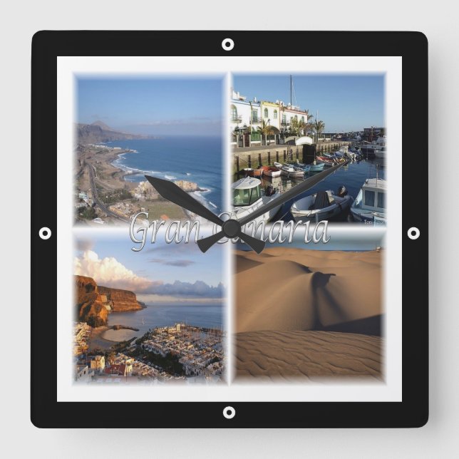 zES005 GRAN CANARIA, Canary Islands, Spain, Square Wall Clock (Front)