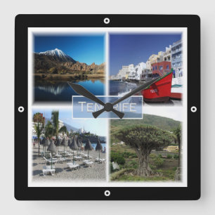 zES007 TENERIFE Canary Islands Spain, Square Wall Clock