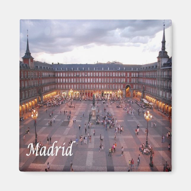 zES009 MADRID Plaza Mayor Spain, Fridge Magnet (Front)