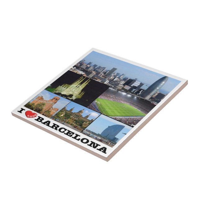 zES022 i love BARCELONA, Spain, Europe, Tile (Side)