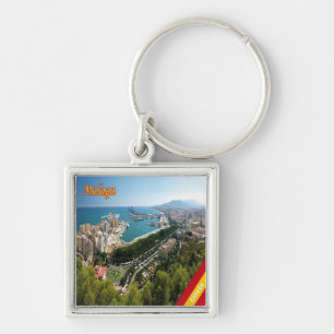 zES032 panorama of MALAGA, Spain, Europe, Key Ring
