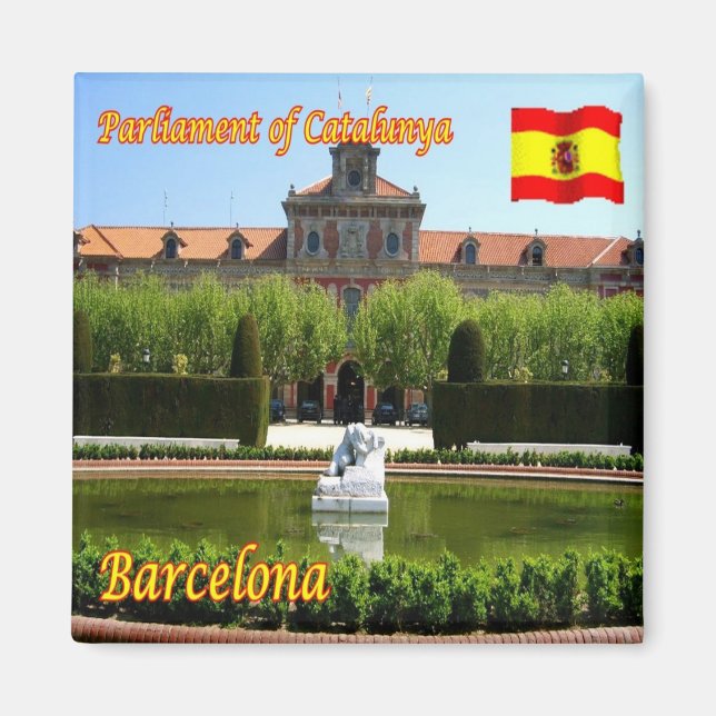 zES039 BARCELONA, Spain Square, Fridge Magnet (Front)