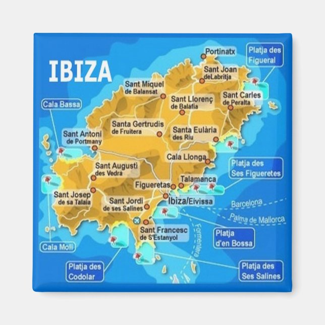 zES053 EIVISSA, Map, Fridge Magnet (Front)