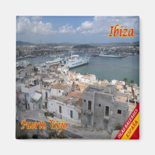 zES054 EIVISSA Old Town Harbour, Spain, Fridge Magnet
