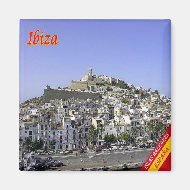 zES058 EIVISSA Town, Spain, Fridge Magnet (Front)