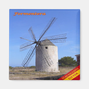 zES062 FORMENTERA WINDMIL, Balearic Spain, Fridge Magnet