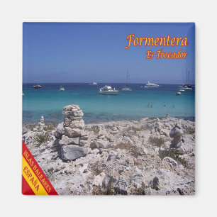 zES065 FORMENTERA TROCADOR BEACH, Balearic, Fridge Magnet