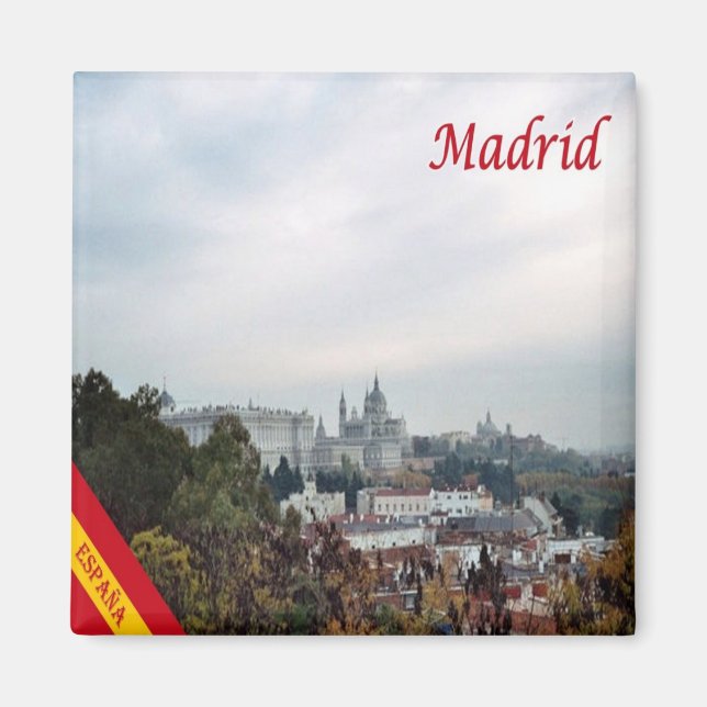 zES095 MADRID, panorama, Spain, Fridge Magnet (Front)