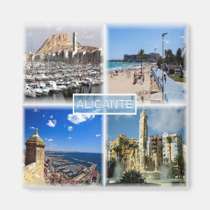 zES154 ALICANTE Postiguet beach Explanad, Fridge Magnet