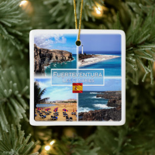 zES158 FUERTEVENTURA Iles Canaries Cuevas de Ajyuy Ceramic Ornament
