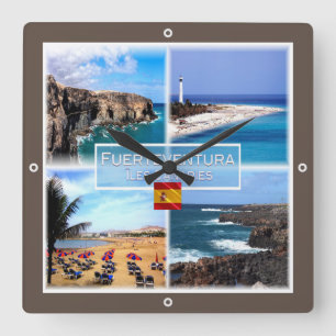 zES158 FUERTEVENTURA Iles Canaries Cuevas de Ajyuy Square Wall Clock