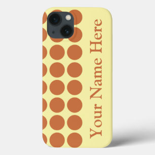 Zest Cream Neutral Dots with name iPhone 13 Case