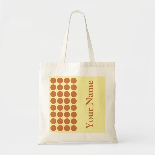 Zest Cream Neutral Dots with name text Tote Bag (Front)