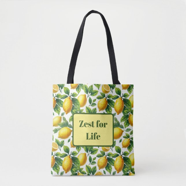 Zest for Life Lemons Tote Bag (Front)