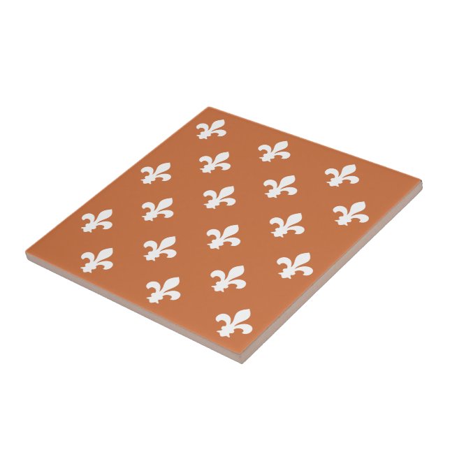 Zest Neutral Fleur de Lys Tile (Side)