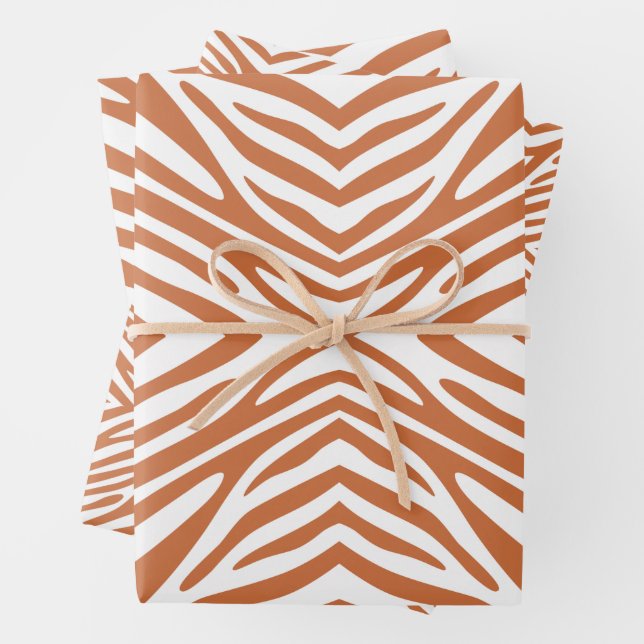 Zest Neutral Zebra Wrapping Paper Sheet (In situ)