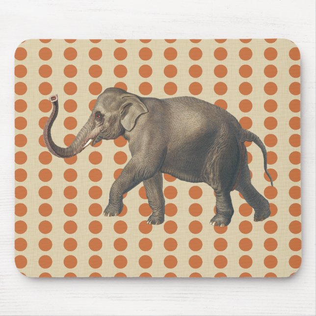 Zest Spice Moods Dots with Elephant Mouse Pad (Front)
