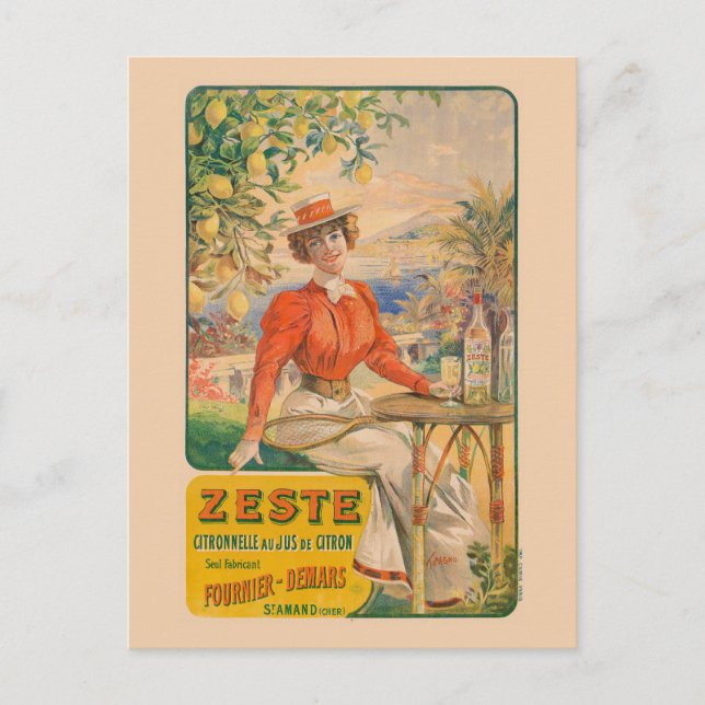 Zeste Citronnelle Vintage Poster 1904 Postcard (Front)