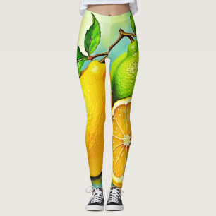 Zesty Citrus Burst of Sunshine Design Leggings