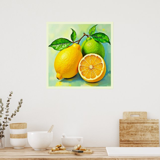 Zesty Citrus Burst of Sunshine Design Poster (Kitchen)