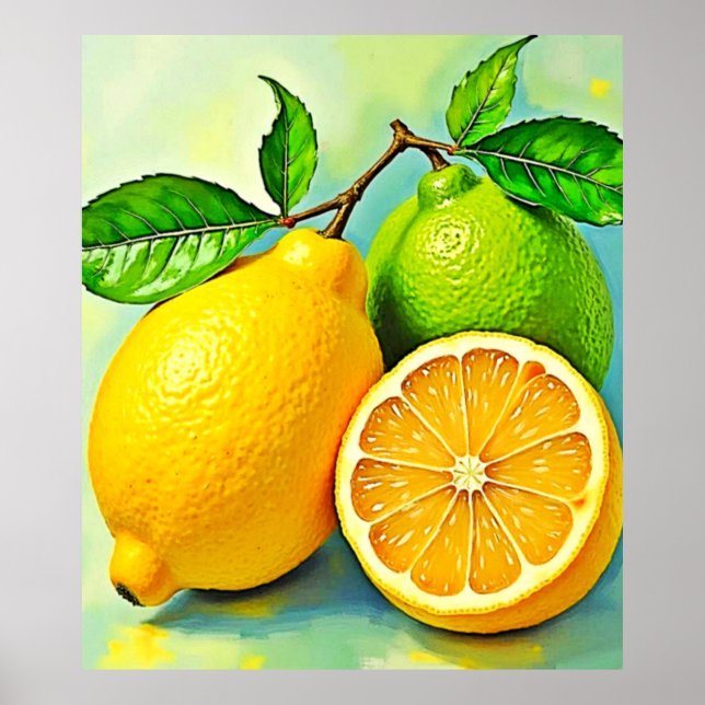 Zesty Citrus Burst of Sunshine Design Poster (Front)
