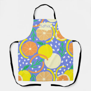 Zesty Citrus Geometric Confetti Chef Amalfi Coast Apron