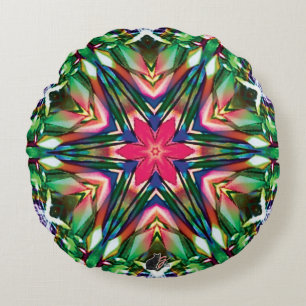 Zesty Kaleidoscope  Round Cushion