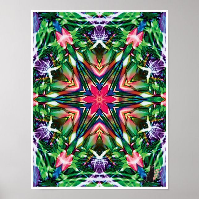 Zesty Kinetic Collage Kaleidoscope Poster (Front)