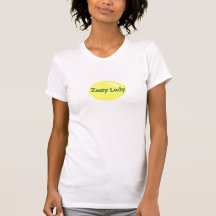 Zesty Lady T-Shirt green lettering yellow lemon