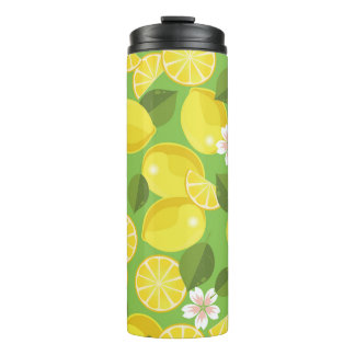 Zesty Lemon: Citrus Pattern Delight Thermal Tumbler