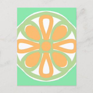 Zesty lime green citrus postcard