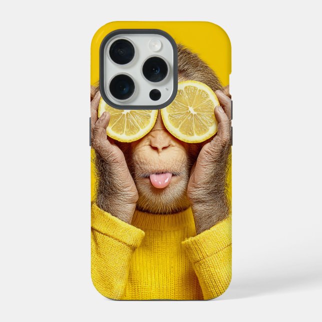  Zesty Monkey - Funny Lemon Eye Monkey Phone Case (Back)