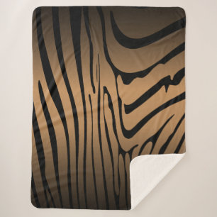 Zesty Zebra Brown Sherpa Blanket