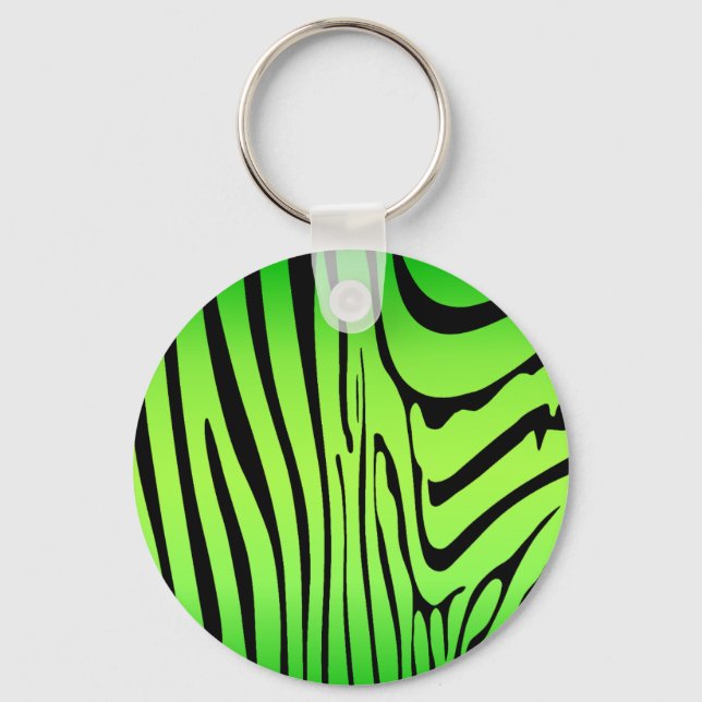 Zesty Zebra Green Key Ring (Front)