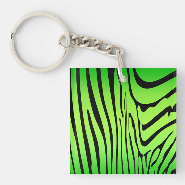 Zesty Zebra Green Key Ring (Front)