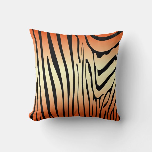 Zesty Zebra Orange Cushion (Front)
