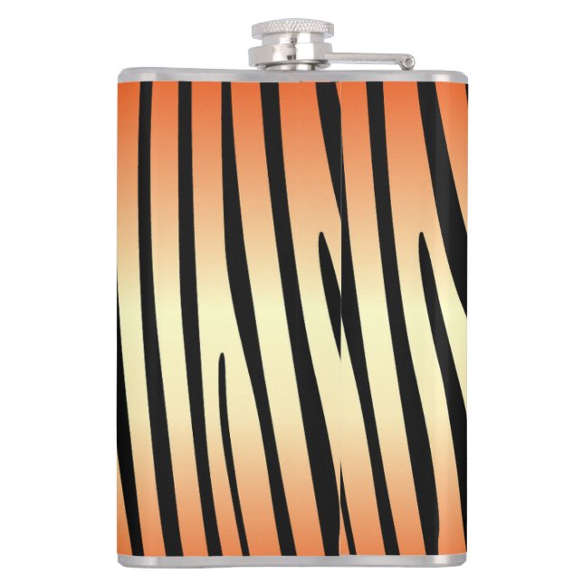 Zesty Zebra Orange Hip Flask (Back)