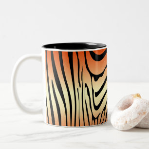 Zesty Zebra Orange Two-Tone Coffee Mug