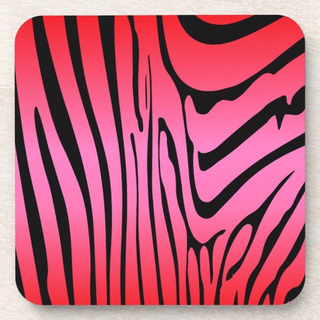 Zesty Zebra Red  Coaster (Front)