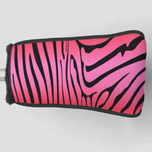 Zesty Zebra Red Golf Head Cover