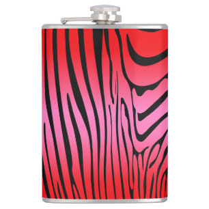 Zesty Zebra Red Hip Flask