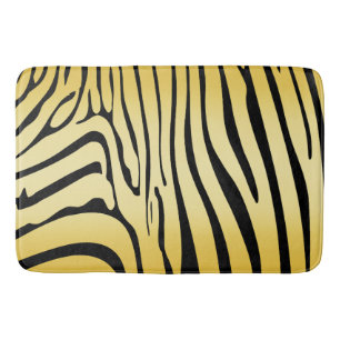 Zesty Zebra Yellow Bath Mat