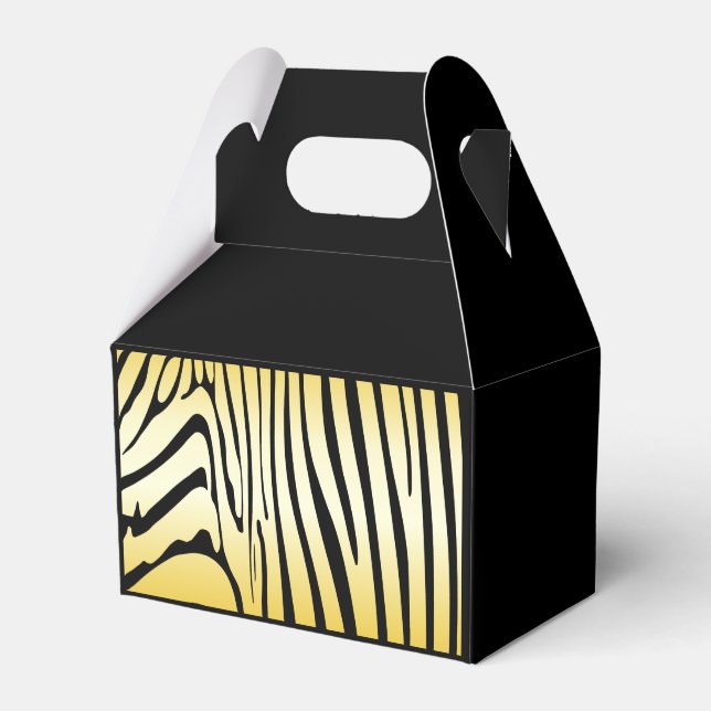 Zesty Zebra Yellow Favour Box (Front Side)
