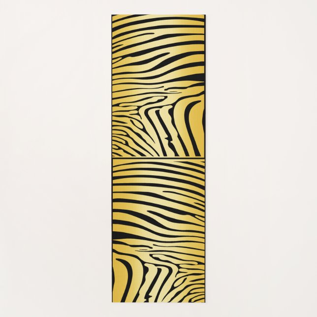 Zesty Zebra Yellow Yoga Mat (Front)