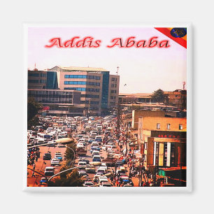 zET006 ADDIS ABEBA, Bustling Centre, Fridge Magnet