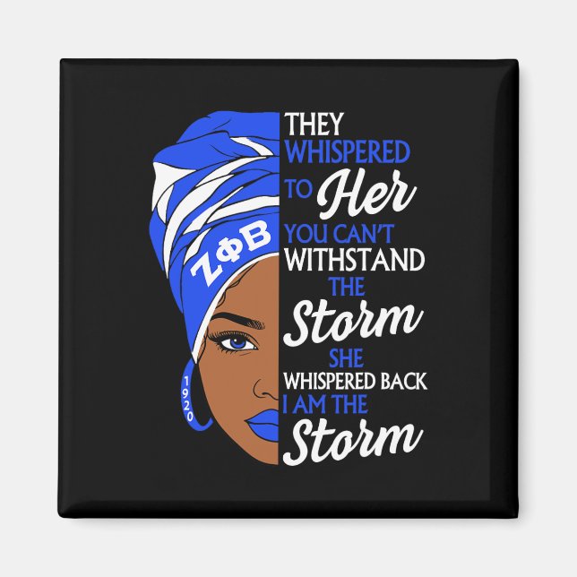 Zeta Phi Beta Sorority Black Women Pride Melanin A Magnet (Front)