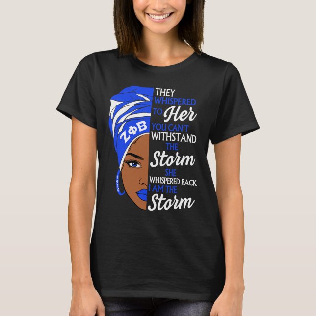 Zeta Phi Beta Sorority Black Women Pride Melanin A T-Shirt (Front)