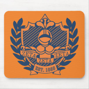 Zeta Zeta Zeta Fraternity Crest - Navy/Orange Mouse Pad